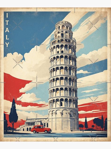 Add some fun and beauty to your home with this Italian traveler design or give it as the perfect gift!  italy print italian tower of pisa italian art artwork art deco red bubble digital prints Italian Design Graphic, Italian Graphic Design, Poster Tourism, Pisa Tower, Italian Art Deco, Clive Barker, Pasta Bar, Italy Poster, Tower Of Pisa