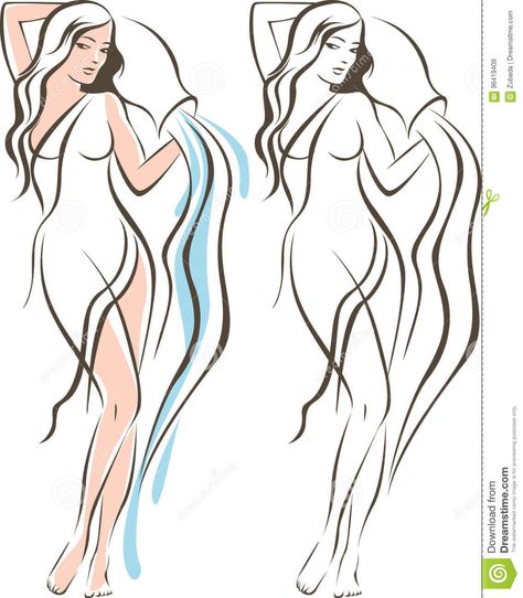 Aquarius Woman Outline Drawing Stock Vector - Illustration of girl, drawing: 96419409 Woman Outline Drawing, Woman Outline, Aquarius Woman, Line Art Vector, Outline Drawing, Background Design Vector, Women Body, Celestial Art, Outline Drawings