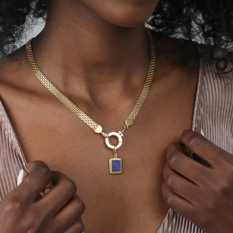 A symbol of wisdom and truth. With its genuine look, the Lapis Lazuli gemstone can be used for any occasion. Simple and elegant, it comes with a convenient clasp, which makes it a perfect match for any type of chain. Your Touch, Herringbone Necklace, Malachite Stone, Dope Jewelry, Jewelry Lookbook, Chic Jewelry, Bijoux Diy, Jewelry Inspo, Underworld