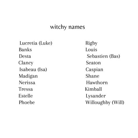 Witch Character Names, Gothic Names With Meaning, Gothic Last Names For Characters, Witchy Surnames, Witch Coven Names, Goth Name Ideas, Goth Female Names, Witchy Last Names, Gothic Female Names