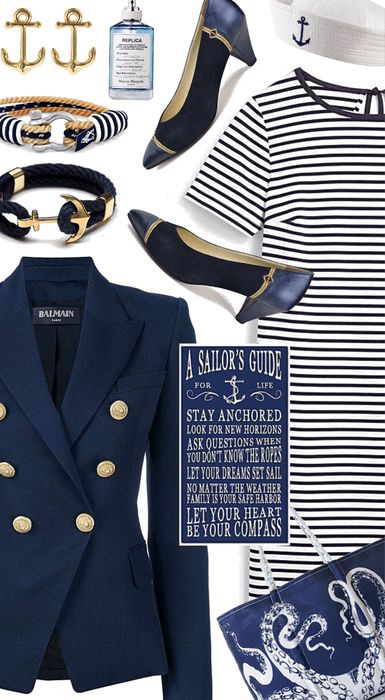 A Nautical Style for Summer 2020 Outfit | ShopLook Nautica Outfit Women, Nautical Attire Women, Nautical Style Women, Nautical Outfits For Women, Nautical Outfit Women, Sailor Outfit For Women, Nautical Fashion Women, Nautical Inspired Outfit, Nautical Clothing