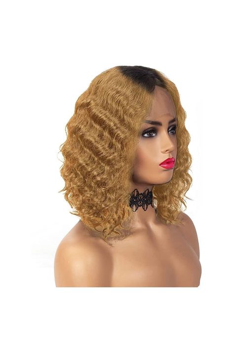 Qihang Brazilian Loose Wave Blonde Lace front Wig, Middle Part Human Hair Wigs For Black Women Short Bob Wig Pre Plucked Hairline (OT27#) Short Curly Human Hair Wigs, Brazilian Loose Wave, Human Hair Wigs Blonde, Hair Wigs For Black Women, Ombre Blonde, Blonde Lace Front Wigs, Curly Human Hair Wig, Professional Hairstylist, Straight Lace Front Wigs