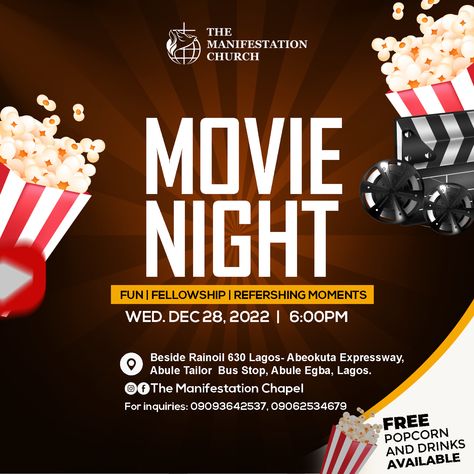 Movie night flyer design for the Manifestation church . #photoshop #graphicdesign #graphic #contentcreator #flyerdesign #flyer #poster #posterart #posterdesigns #church #churchdesign #pinterest Movie Night Flyer Design, Church Movie Night, Movie Night Poster, Movie Night Flyer, Photoshop Lessons, Flyers Design, Church Graphics, Church Poster Design, Flyer Design Inspiration