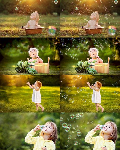 Bubble Mini Session Photo Shoot, Summer Mini Session Ideas, Bubble Photoshoot, Bubble Overlay, Floating Bubbles, Spring Minis, 6 Month Baby Picture Ideas, Park Photoshoot, Summer Family Pictures