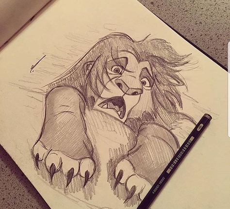 Drawings On Lined Paper, Disney Character Sketches, Lion King Drawings, Disney Drawings Sketches, Skull Art Drawing, Abstract Face Art, Disney Art Drawings, Disney Sketches, Character Sketches