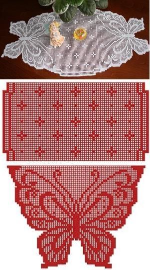 Crochet Butterfly Table Runner Set | Crochet table runner pattern, Crochet butterfly, Crochet table runner Crochet Patterns Filet, Advanced Embroidery, Butterfly Table, Crochet Table Runner Pattern, Filet Crochet Charts, Fillet Crochet, Crochet Table, Crochet Curtains, Crochet Butterfly