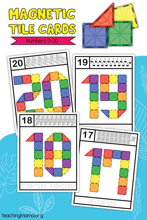 Use this free printable to help kids learn numbers. Great for kinesthetic learners because they will build the numbers with magnetic tiles! Preschool Skills, Number Sense Kindergarten, Teaching Mama, Magna Tiles, Conscious Discipline, Toddler Homeschool, Learn Numbers, Teaching Numbers, Preschool Writing