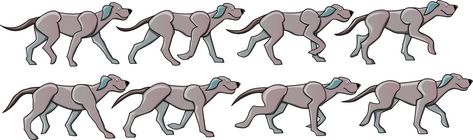 Dog animation walk cycle Dog Walk Cycle Animation, Dog Walking Animation, Animal Walk Cycle, Dog Walk Cycle, Animation Walk Cycle, Human Animation, Logo Sketch Design, Dog Treadmill, Walking Animation