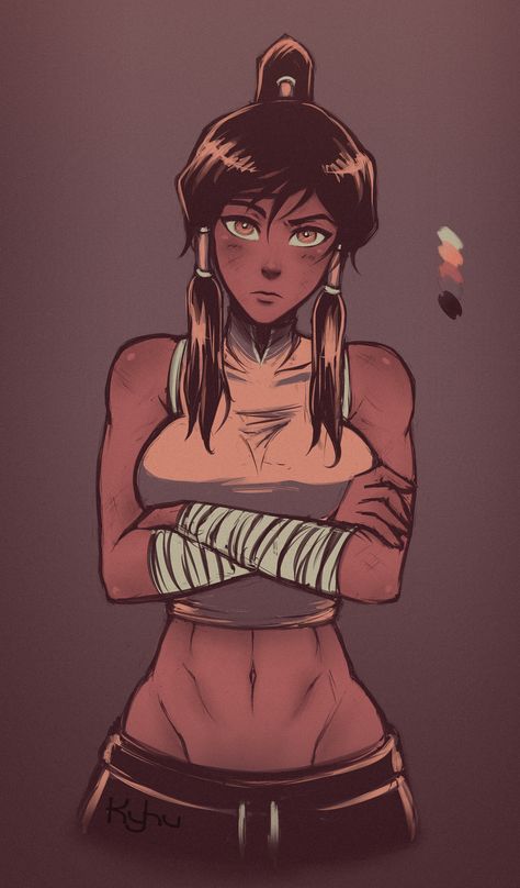 post-spar korra by KYHUart.deviantart.com on @deviantART Female Flexing Reference, Chicas Punk Rock, Muscle Mommy, Personaje Fantasy, Avatar Korra, Avatar Series, Korra Avatar, Avatar Cartoon, Avatar Fan Art