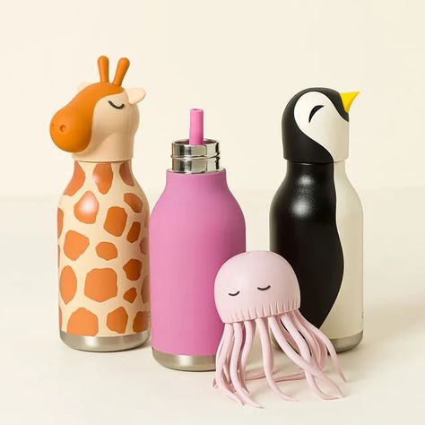 New Water Bottles, Toddler Water Bottle, Kids Lunch Boxes, Unique Water Bottle, Beach Cups, Stylish Water Bottles, Bday Shoot, Painted Water, Food Shapes