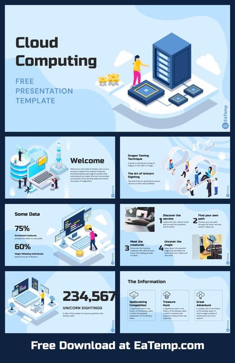 Cloud Computing PPT Presentation Template - Free PowerPoint Templates, Google Slides, Figma Deck And Resume Computer Presentation, Google Slide Templates, Mẫu Power Point, Cloud Computing Technology, Powerpoint Slide Templates, Free Ppt Template, Google Slides Templates, Free Powerpoint Templates, Graphic Design Tutorials Learning