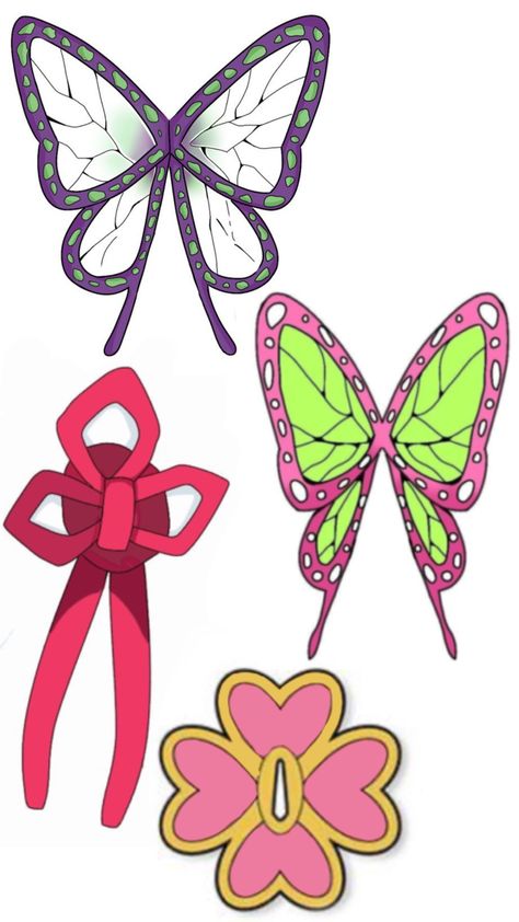 Kanae Hairpin, Shinobu Hair Clip, Kanao Butterfly, Demon Slayer Ideas, Kanao Chibi, Shinobu Butterfly, Collage Photo Frame Design, Minions Wallpaper, Super Powers Art