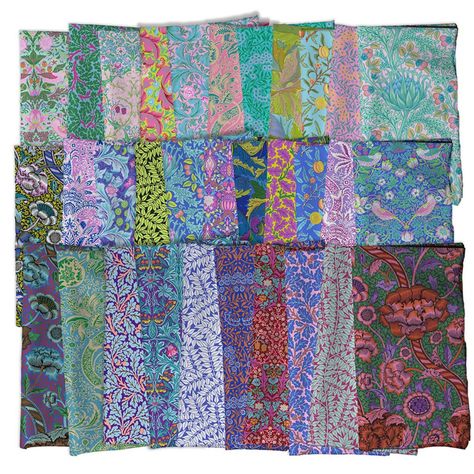 FreeSpirit Fabrics Kaffe Fassett and Morris & Co Kaffe Fassett x Morris & Co 2.5in DR 40pcs | Fabric Strip Pam Buda, Kaffe Fassett Quilts, Timeless Treasures Fabric, Marcus Fabric, Quilting Tools, Free Spirit Fabrics, Quilt Batting, Precut Quilts, Windham Fabrics