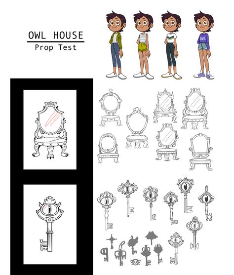 Owl House Model Sheet, Owl House Props, Toh Character Sheet, The Owl House Character Base, Owl House Character Sheet, The Owl House Concept Art, The Owl House Character Design, The Owl House Oc Base, Human And Demon