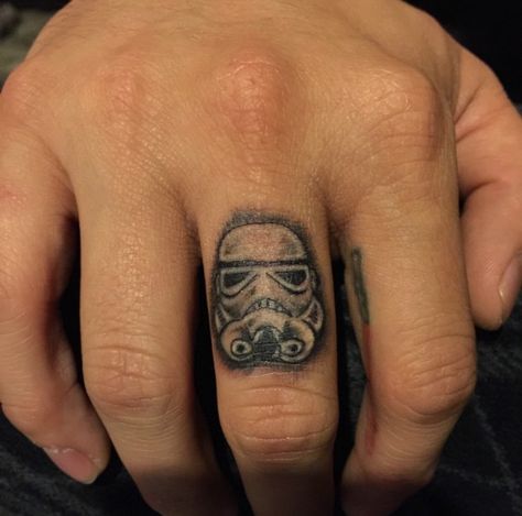 Star Wars Stormtrooper finger tattoo 500 Tattoo, Stormtrooper Tattoo, Tattoo Expo, Star Wars Tattoo, R Tattoo, Book Tattoo, Tattoo Cover-up, Cover Up Tattoo, Star Wars Fan Art