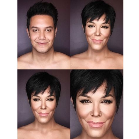 Chris Jenner Celebrity Makeup Transformation, Kris Jenner Hair, Paolo Ballesteros, Amazing Makeup Transformation, Jenner Hair, Jenner Makeup, Kardashian Family, Male Makeup, Stage Makeup