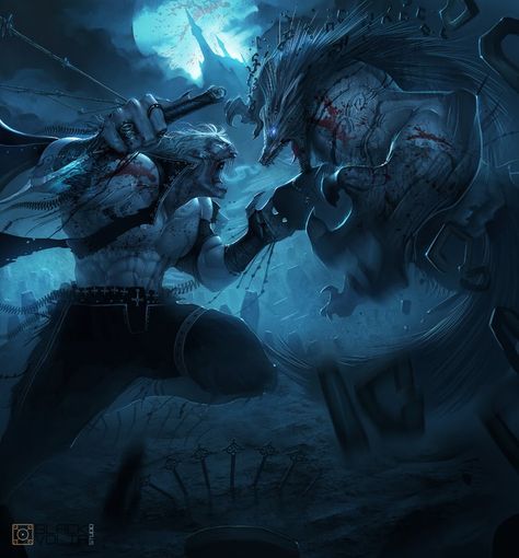 Vampire vs Werewolf Boogeyman Monster, Werewolf Vs Vampire, Werewolf Hunter, Werewolf Art, Vampires And Werewolves, Halloween Vampire, Fantasy Images, Gothic Halloween, Fantasy Concept Art