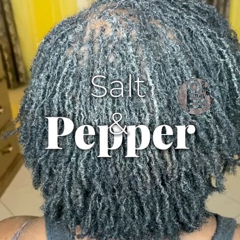 Tiffany Tonge on Instagram: “I’m loving her salt and pepper locks! For the record, grey hair is stiff, and it does whatever it wants, at times they don’t easily submit…” Salt And Pepper Sisterlocks, Salt And Pepper Locs, Grey Hair Locs, Starter Locs, For The Record, Sisterlocks, Grey Hair, Locs, Salt And Pepper