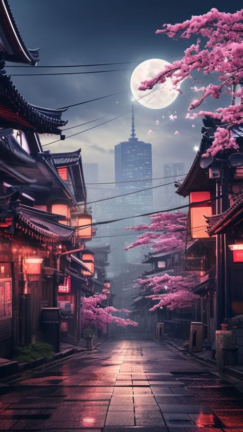 Transform Your Device: Anime Street Wallpaper Extravaganza Japan Anime City, Street Wallpaper, Anime Street, Street Landscape, Samsung Mobile Phone, Anime Landscape, Tokyo Aesthetic, Tokyo Streets, Best Wallpaper Hd