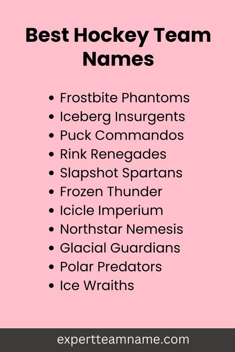 Choosing the right name for your hockey team is more than just a fun exercise—it’s a crucial part of your team’s identity and branding. A great team name can boost team spirit, attract fans, and create a lasting impression. But with so many options, where do you start? Netball Team Names, Hockey Team Names, Fantasy Hockey, Football Team Names, Hockey Humor, Hometown Pride, Aesthetic Names, Cycling Team, Hockey Team