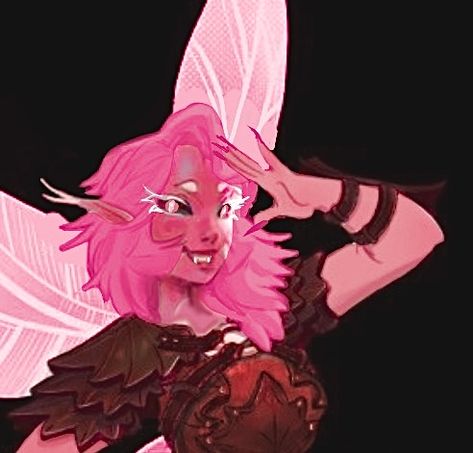 Fairy Rouge Dnd, Pixie Oc, Pink Dnd Character, Dnd Rouge, Dnd Pixie, Dnd Character Pink Hair, Pink Elf Dnd, Fairy Dnd Character Art, Ranger Dnd