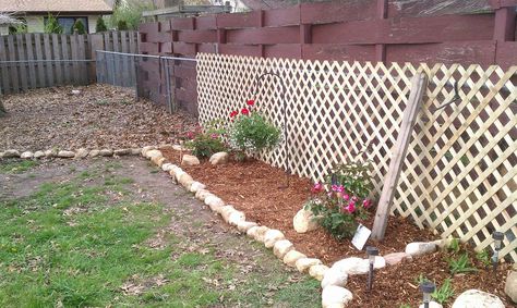 hiding unsitely fence areas, fences, outdoor living, and a couple of bushes Backyard Landscaping Privacy, Chain Link Fence Cover, Landscaping Privacy, Privacy Landscaping Backyard, Chain Fence, Backyard Fence Decor, Redwood Fence, Diy Privacy Fence, Yard Inspiration