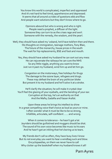 Pam Ayres Poems, Memorial Speech, 25th Wedding Anniversary Party, Funny Lady, Funny Speeches, Funny Poems, Forms Of Poetry, Speech Ideas, 25th Wedding Anniversary