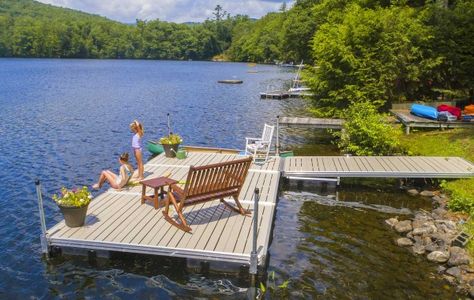 Floating Docks by The Dock Doctors — The Dock Doctors Cottage Dock, Lake House Dock, Miramonti Boutique Hotel, Lake Landscaping, Dock Ideas, Boat Docks, Lakefront Living, Lake Dock, How Design