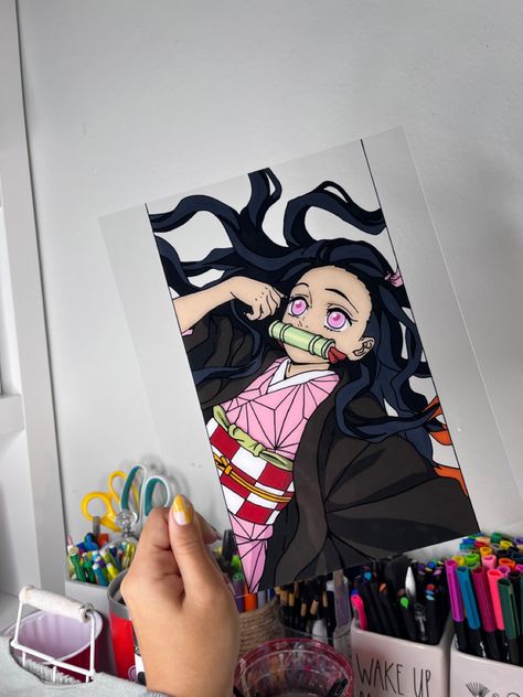 Nezuko Glass Painting, Glass Paintings, Inspiration Painting, Anime Crafts, Art Inspiration Painting, Glass Painting, Demon Slayer, Diy Ideas, Glass Art