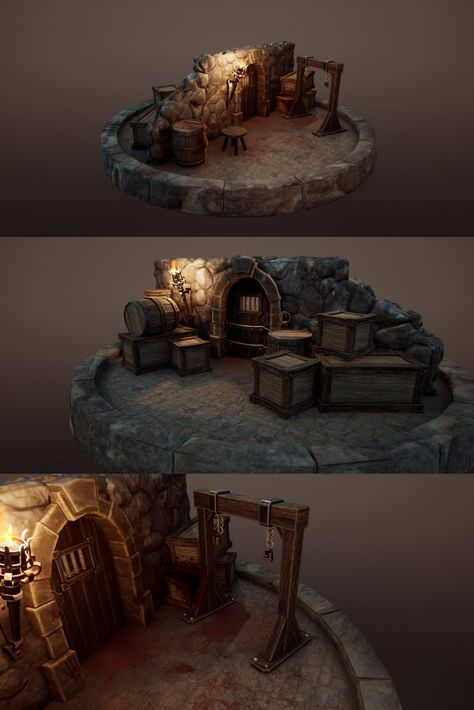 ArtStation - Stylized Skyrim Style Dungeon Scene Environment Blender &amp; Unreal Engine 5 Pack  Game Assets Dungeon Environment, Game Ui Design, Game Ui, Character Sketch, Unreal Engine, Game Assets, Skyrim, Game Character, Ui Design