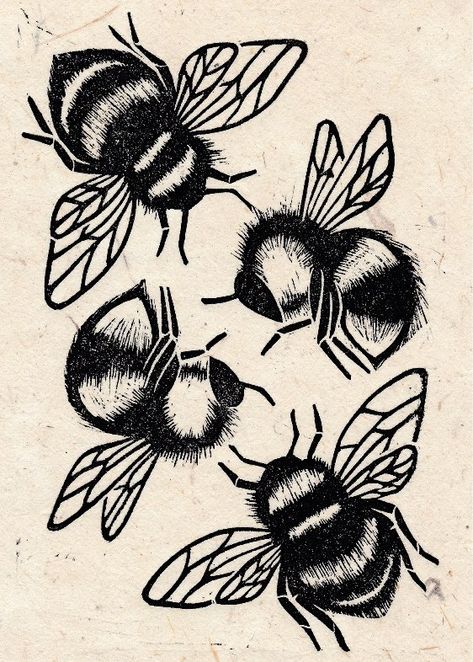 Bee Linocut, Bug House, Lino Cuts, Lino Cut, Open Studio, Bee Print, Lino Print, Linocut Prints, Bee Hive