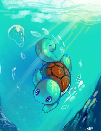 Squirtle by KoriArredondo.deviantart.com on @DeviantArt Pokemon Art Painting, Squrtile Pokemon Cute, Beautiful Pokemon Art, Squirtle Painting, Squirtle Pokemon Art, Pokemon Turtle, Squirtle Drawing, Pokemon Iphone Wallpaper, Pokemon Art Draw