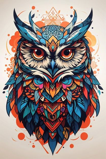 Colour Owl Tattoo, Rainbow Owl Tattoo, Abstract Owl Tattoo, Mexican Owl Tattoo, Owl Graffiti Art, Beard Logo, Geometric Mandala Tattoo, Fabric Paint Diy, Owl Images