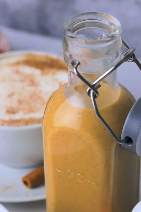 A delicious and super creamy low carb dairy free pumpkin spice creamer. Made with real pumpkin, coconut cream and all the pumpkin spice. #dairyfree #lowcarb #pumpkinspice Coconut Cream Pumpkin Creamer, Paleo Pumpkin Creamer, Pumpkin Spice Creamer Recipe, Coconut Sweetened Condensed Milk, Pumpkin Creamer, Vegan Creamer, Dairy Free Creamer, Pumpkin Spice Cream, Pumpkin Coconut