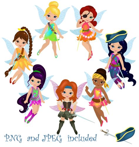 Fairy clip art Pirate Fairy, Fairy Clipart, Tinkerbell Party, Daisy Girl Scouts, Images Disney, Disney Fairies, Cute Fairy, Fairy Parties, Fairy Angel