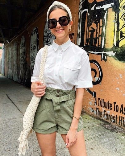 Utility Shorts Outfit, Olive Green Shorts Outfit, Green Shorts Outfit, Olive Clothing, Military Shorts, Headband Pearl, Bermuda Cargo, Utility Shorts, Olive Green Shorts