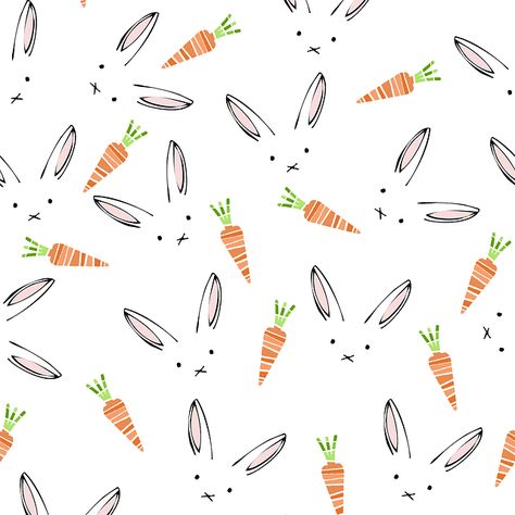 Printable Bunny Pattern Rabbit | Free illustration: Rabbit, Carrot, Pattern, Weft Step ... Rabbit And Carrot, Carrot Pattern, Easter Illustration, Easter Wallpaper, Wallpaper Pattern, Cute Rabbit, Illustration Inspiration, Free Illustrations, Cute Bunny