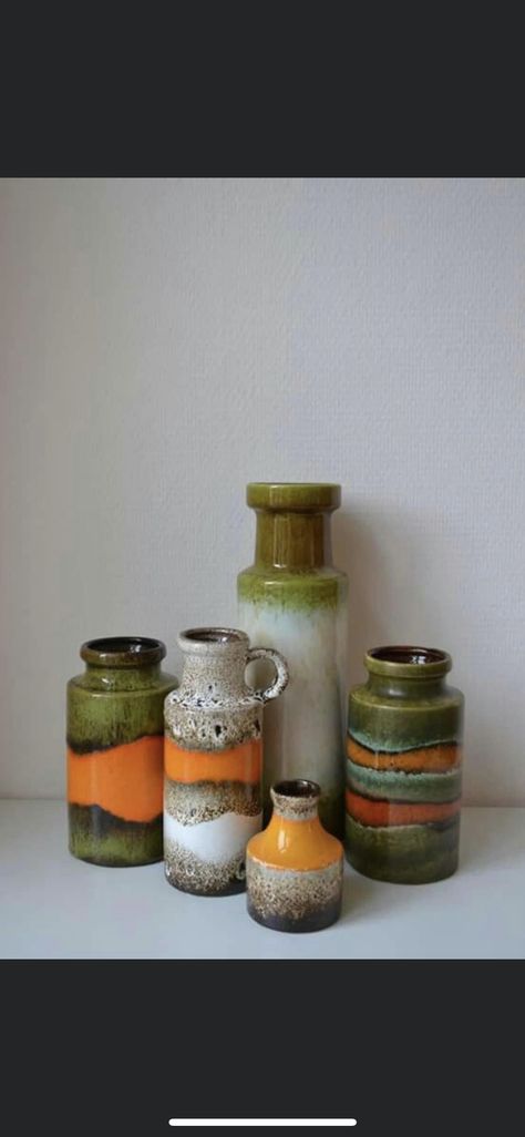 Retro Vases, German Vases, West German Pottery Mid Century, Retro Pottery, Ceramic Forms, Vintage Pottery Vases, Ceramics Pottery Vase, Vase Pottery, Pottery Vases