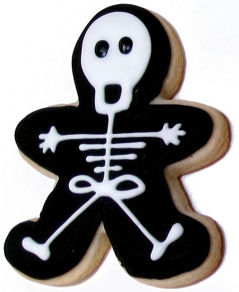 Spooky Skeleton Cookie | Flickr - Photo Sharing! Skeleton Cookies, Cookie Halloween, Halloween Sugar Cookies Decorated, Postres Halloween, Halloween Cookies Decorated, Halloween Sugar Cookies, Spooky Skeleton, Halloween Baking, Halloween Goodies