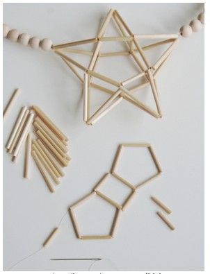 Diy Xmas Crafts, Diy Himmeli, Himmeli Diy, Stick Crafts, Deco Nature, Astuces Diy, Pola Sulam, Geometric Decor, Geometric Star