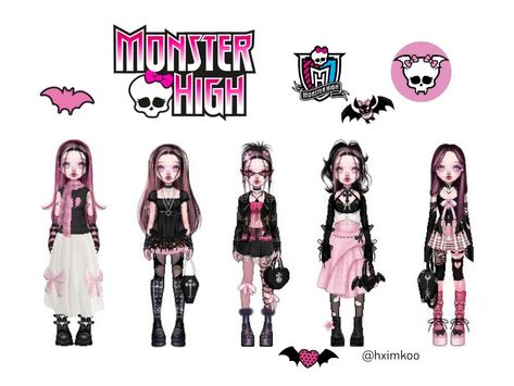 Monster High Draculaura everskies Phone Tour, Everskies Characters, Dress Makeover, Monster High Draculaura, Outfit Concert, Korean Outfits Kpop, High Characters, Group Outfits, Monster High Pictures