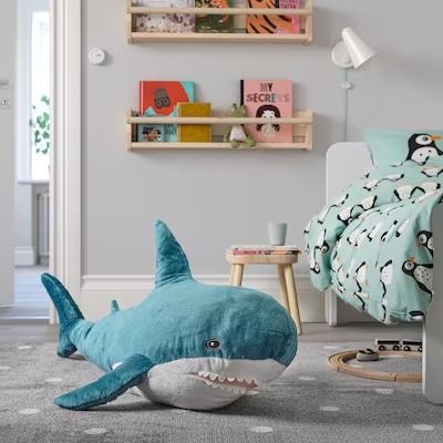 Baby & children products - IKEA Ikea Toys, All About Sharks, Shark Plush, Ikea Store, Cute Shark, Blue Shark, Perfect Pillow, Kids Furniture, Soft Toy