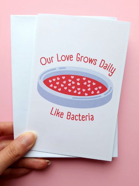 Microbiology Valentines, Medical Love Puns, Microbiologist Quotes, Biology Valentines Cards, Medical Birthday Cards, Biology Birthday Card, Biology Teacher Card, Teachers Day Card For Biology Teacher, Science Valentines Cards