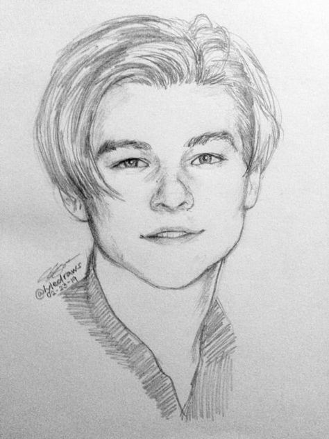 Leo Dicaprio Drawing, Drawing Leonardo Dicaprio, Leonardo Dicaprio Drawing Pencil, Drawing Ideas Celebrities, Jack Dawson Drawing, Guy Sketches Faces, Sketches Of Celebrities, Sketches Of Men, Titanic Drawing