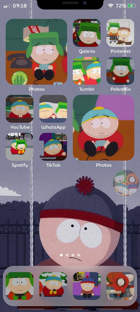 South Park Widget Ideas, South Park Themed Phone, South Park Phone Theme, South Park Homescreen, South Park Widget, South Park Lockscreen, South Park Wallpaper Iphone, Phone Backround, Ios Layout