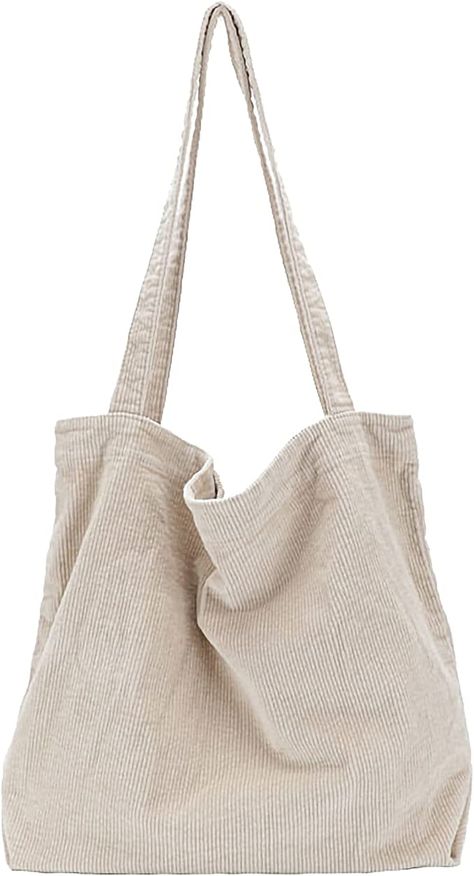 Corduroy Tote Bag, Beige Tote Bag, Everyday Tote Bag, Large Purse, Daily Bag, Casual Tote, Day Bag, Casual Work, Everyday Bag