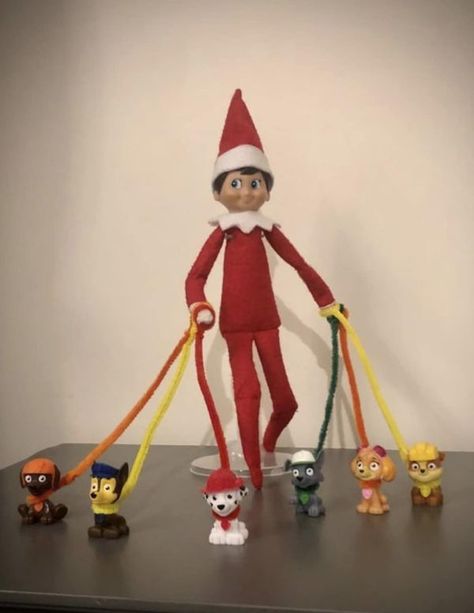 For the Love Elf On The Shelf Walking Dogs, Walking Dogs, Walking Dog, Xmas Elf, Elf Ideas, On The Shelf, Christmas Elf, Dog Walking, Elf On The Shelf