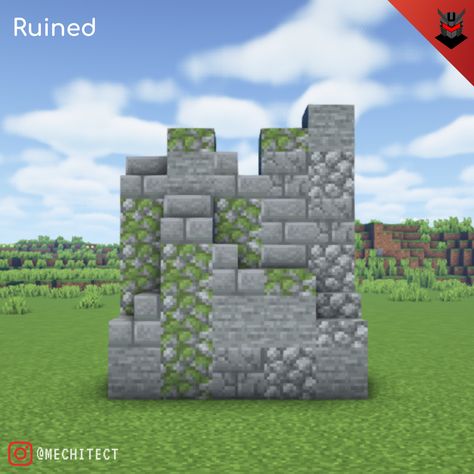 Minecraft Stone Wall, Minecraft Pasta, Minecraft Wall Designs, Minecraft Mountain, Minecraft Wall, Stone Wall Texture, Minecraft Blocks, Stone Wall Design, Minecraft Castle