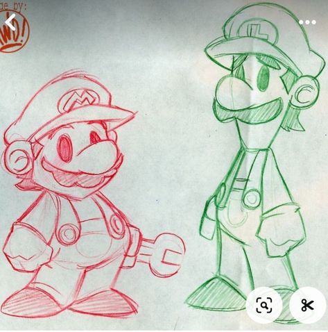 Luigi Reference, Cool Mario Art, Random Art Sketches, Video Game Characters Drawings, Drawing For Brother, Luigi Sketch, Super Mario Bros Drawing, Mario Bros Drawing, Mario Sketch