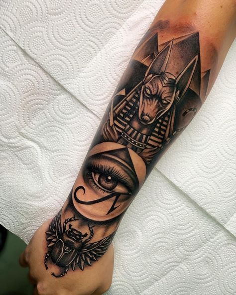 Egypt Tattoo Design, Egyptian Eye Tattoos, Egyptian Tattoo Sleeve, Medusa Tattoo Design, Egypt Tattoo, Men Tattoos Arm Sleeve, Cool Arm Tattoos, Forearm Sleeve Tattoos, Start Drawing